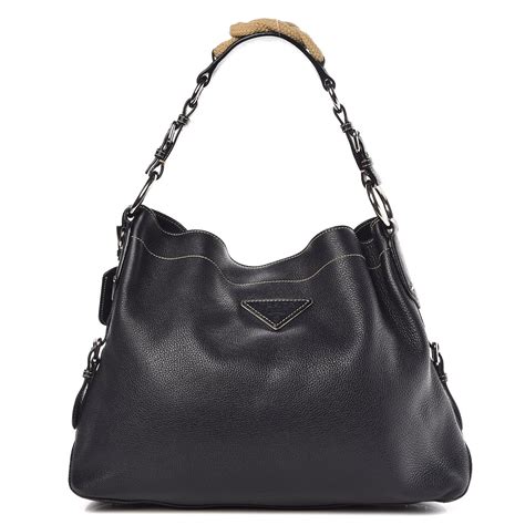 prada vitello daino rope hobo black